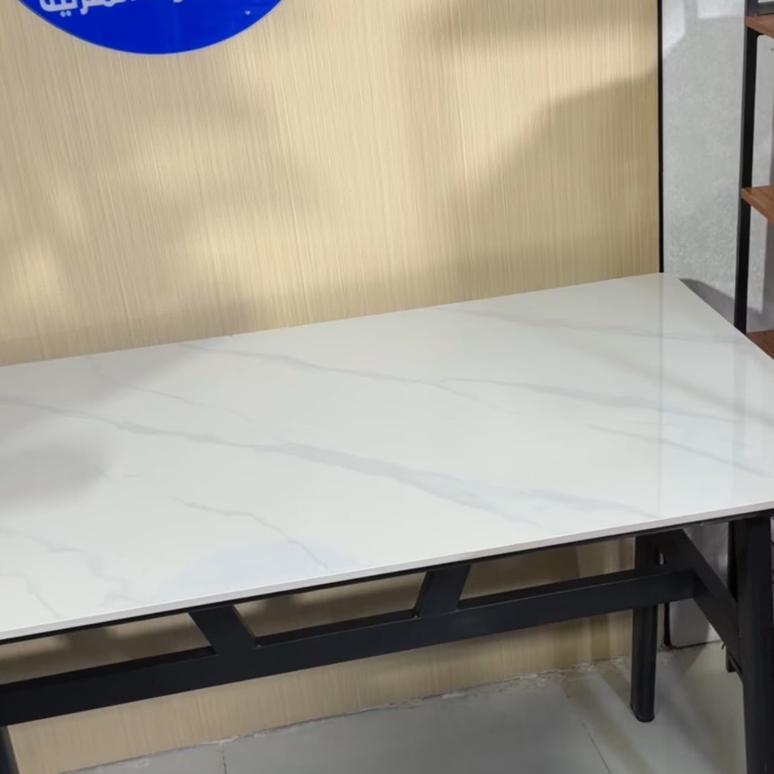 ميز طعام وجه مرمر 120*70 - gray
