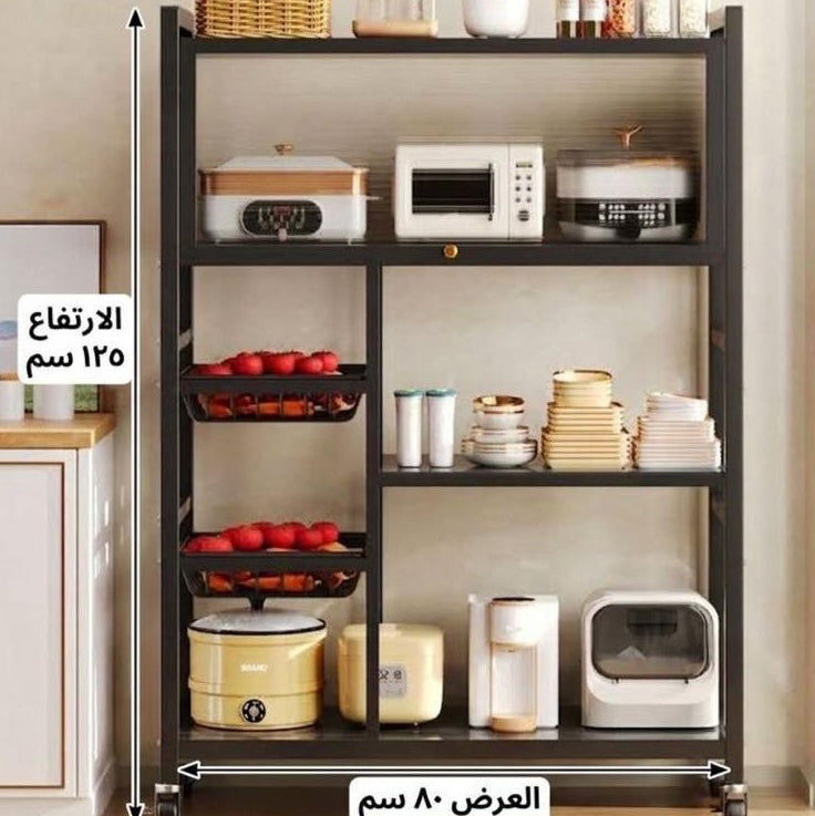 رف اوفن سلات + خانة قلاب علوية - black