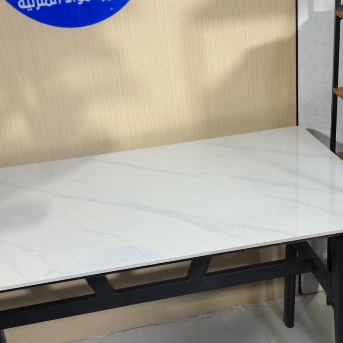 ميز طعام وجه مرمر 120*70 - white