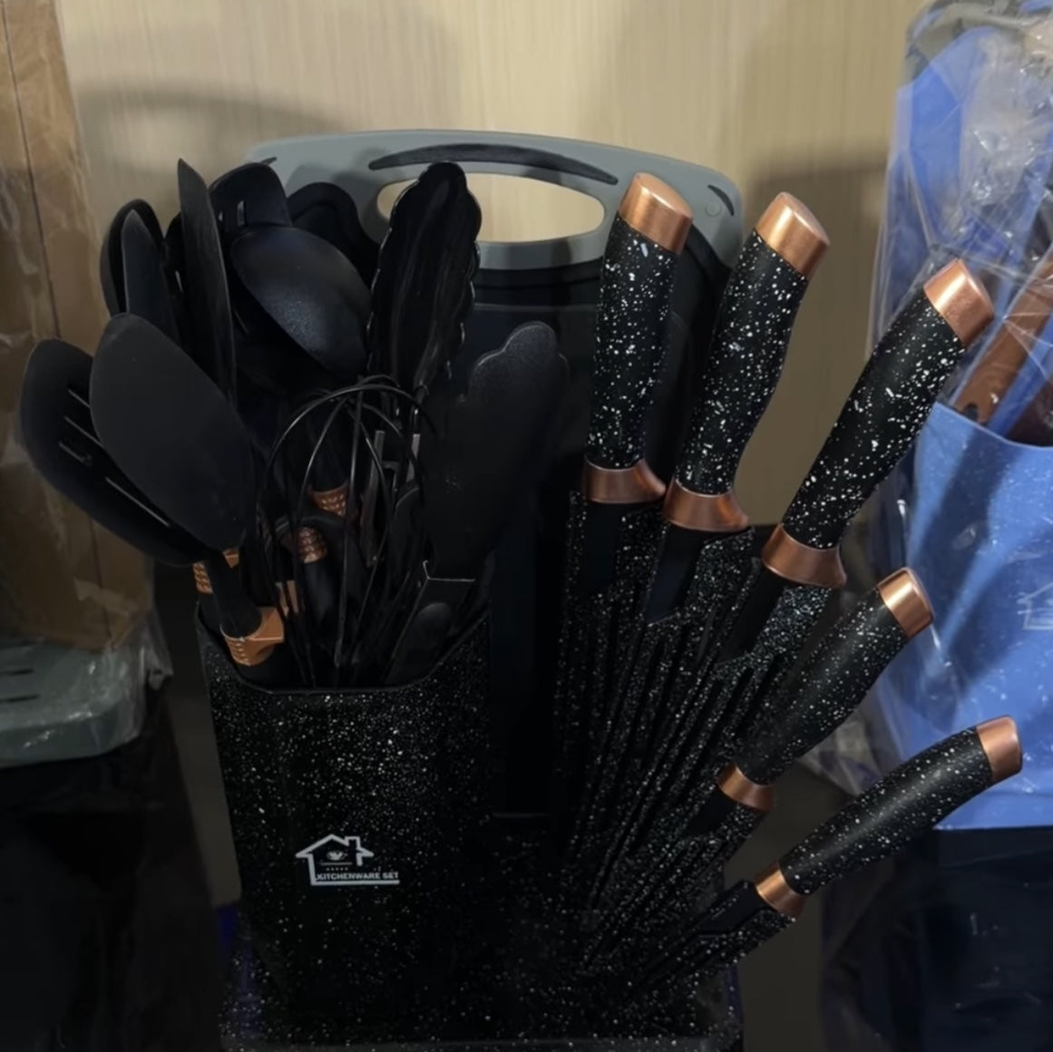 سيت ادوات مطبخ ثقيل  - black