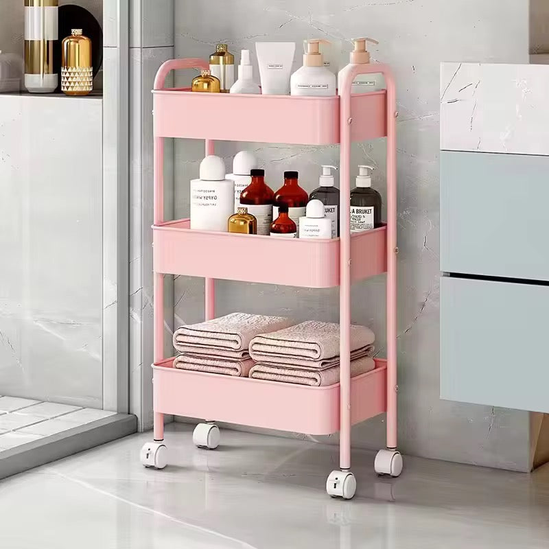 سلة 3 طابق يدات جانبية - pink
