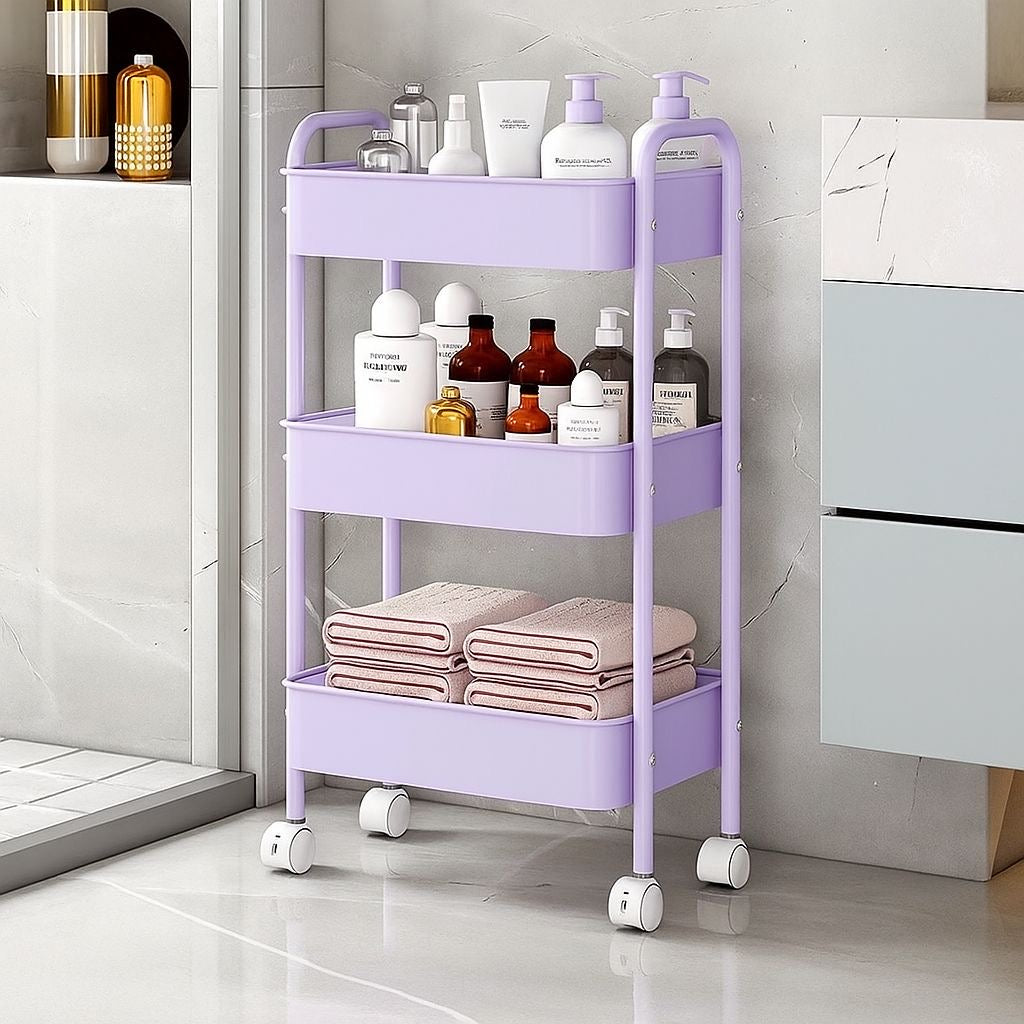 سلة 3 طابق يدات جانبية - purple