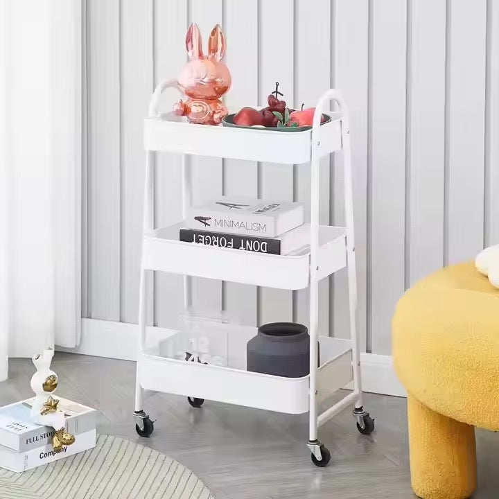 سلة 3 طابق بدون يده  - white