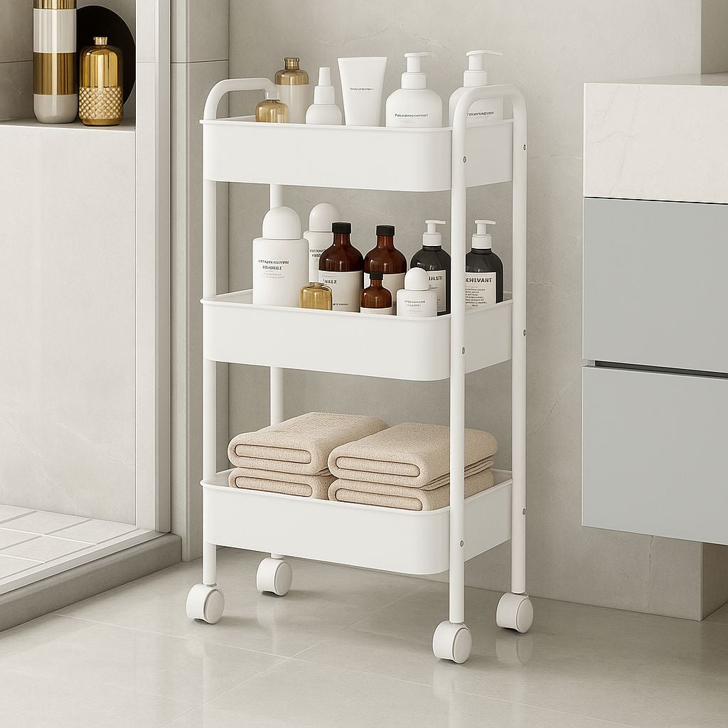 سلة 3 طابق يدات جانبية - white