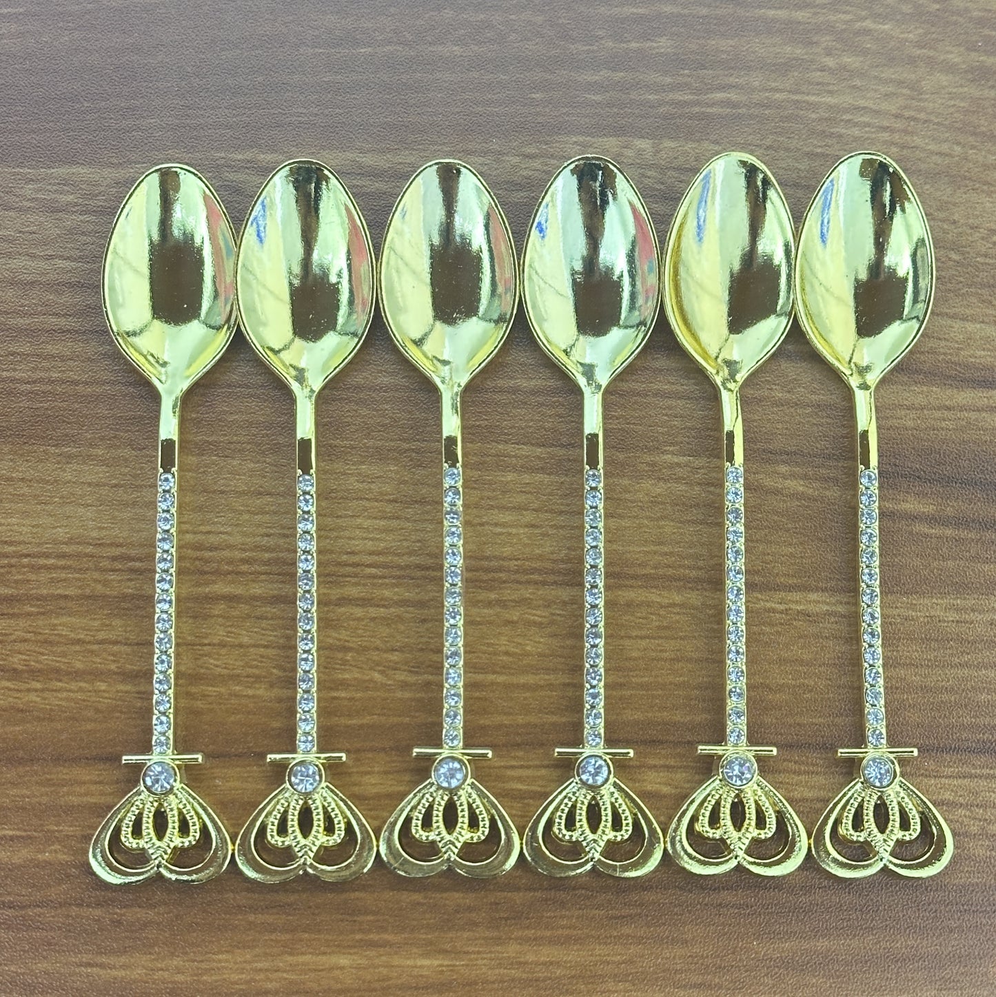 سيت ملاعق شاي كرستال - gold