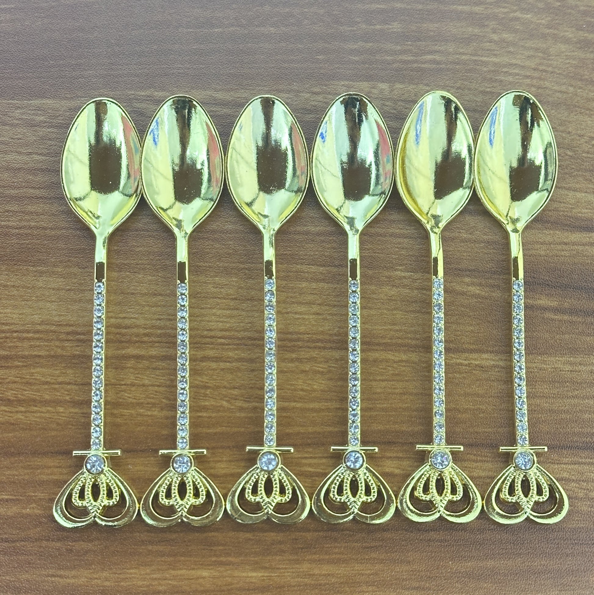 سيت ملاعق شاي كرستال - gold